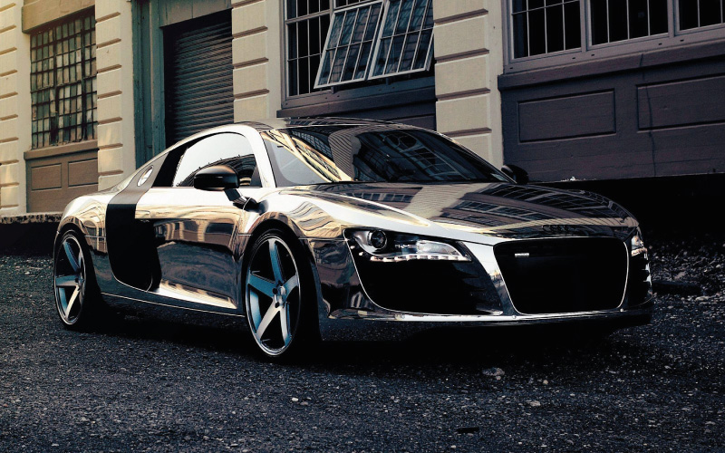 Audi r8 | Coche espejo | Plata | Wrapprint360