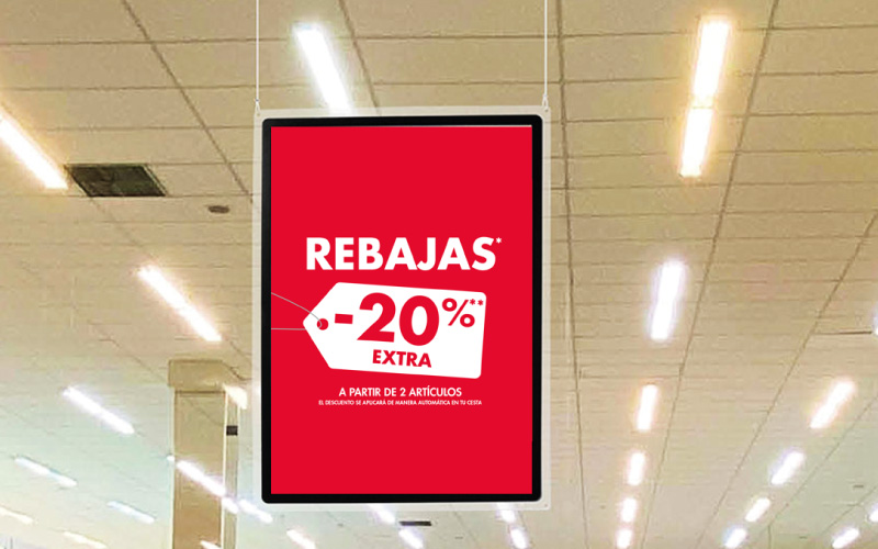 Cartelería aérea | Rotulación colgante | Cartel suspendido | Wrapprint360